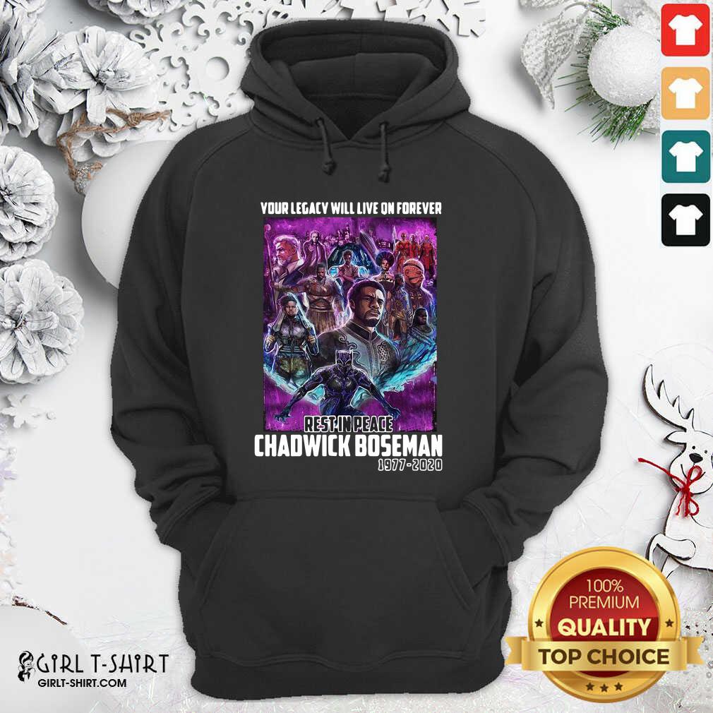 Original Your Legacy Will Live On Forever Rest In Peace Chadwick Boseman 1977 2020 Shirt - Image 5