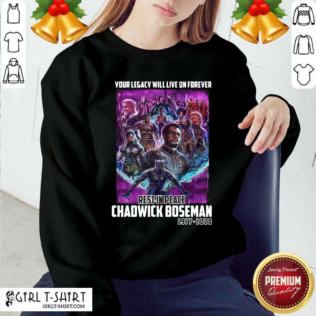 Original Your Legacy Will Live On Forever Rest In Peace Chadwick Boseman 1977 2020 Shirt - Image 4