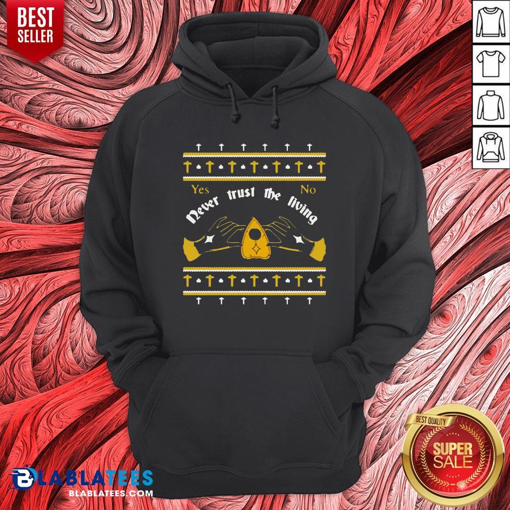 Ouija Never Trust The Living Yes No Christmas Shirt - Image 3