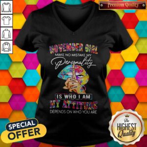 Alternative view of Peace Lips November Girl Make No Mistake My Personality Is Who I Am Shirt