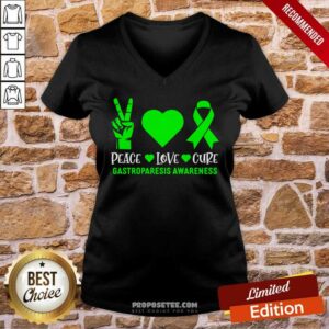 Alternative view of Peace Love Cure Gastroparesis Awareness Shirt