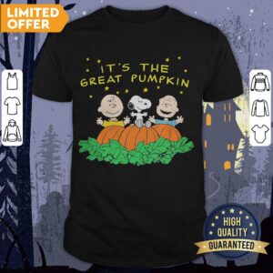 Peanuts Halloween It’s The Great Pumpkin Men’s Black Shirt