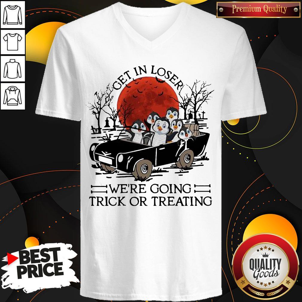 Penguins Get In Loser We're Going Trick Or Treating Sunset Shirt - Image 3