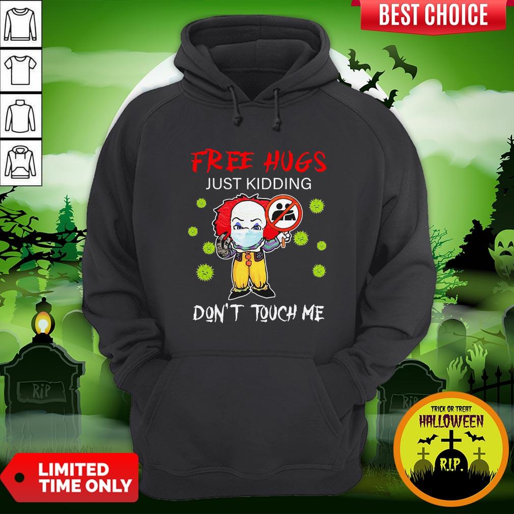 Pennywise Face Mask Free Hugs Just Kidding Don’t Touch Me Shirt - Image 5