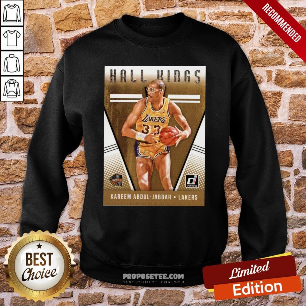Perfect 2018-2019 Donruss Hall Kings Basketball Card #12 Kareem Abdul-Jabbar Los Angeles Lakers Shirt - Image 4