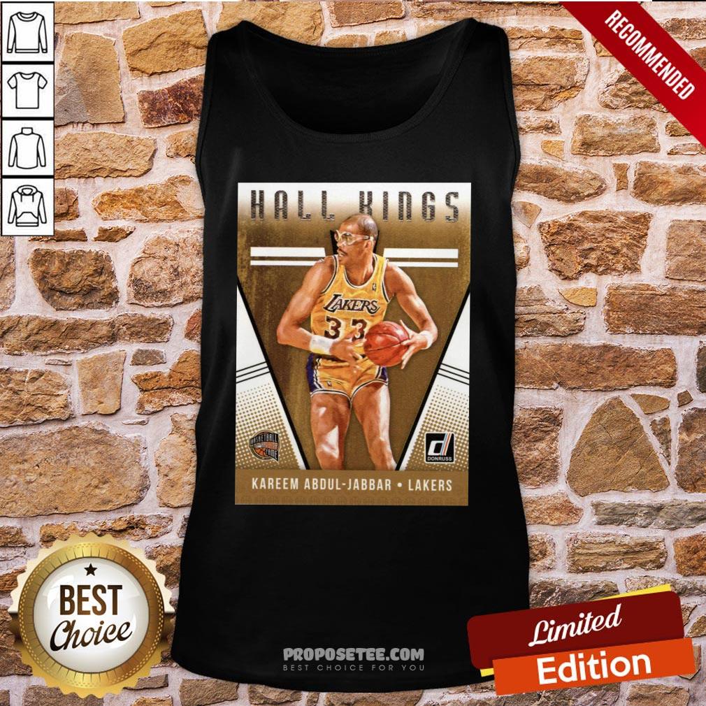 Perfect 2018-2019 Donruss Hall Kings Basketball Card #12 Kareem Abdul-Jabbar Los Angeles Lakers Shirt - Image 3