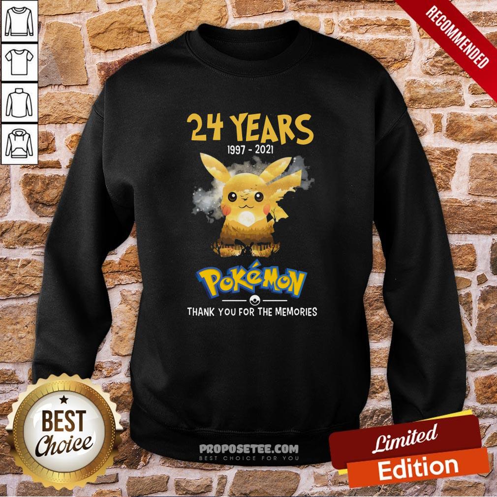 Perfect 24 Years 1997 2021 Pokemon Thank You For The Memories Shirt - Image 4