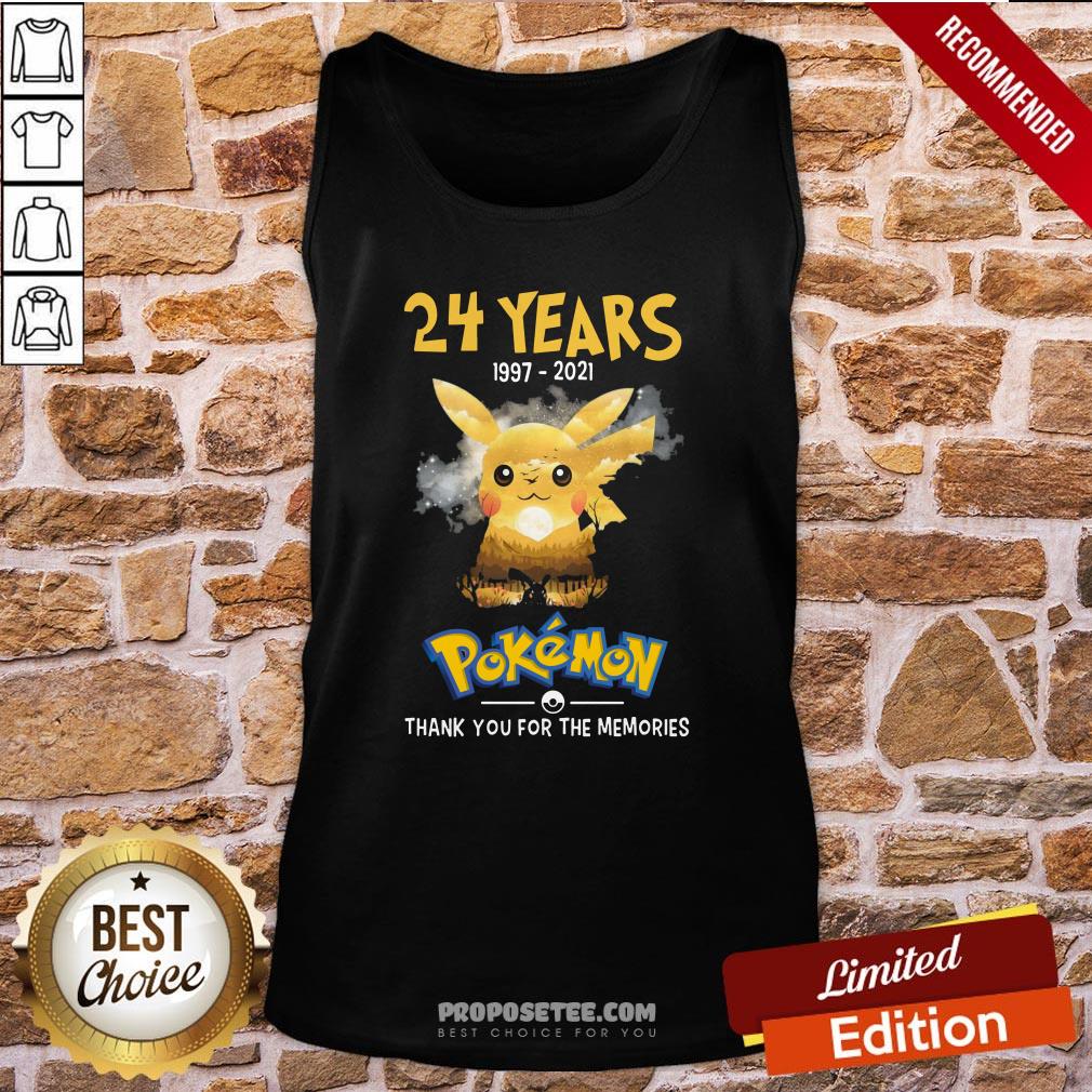 Perfect 24 Years 1997 2021 Pokemon Thank You For The Memories Shirt - Image 3