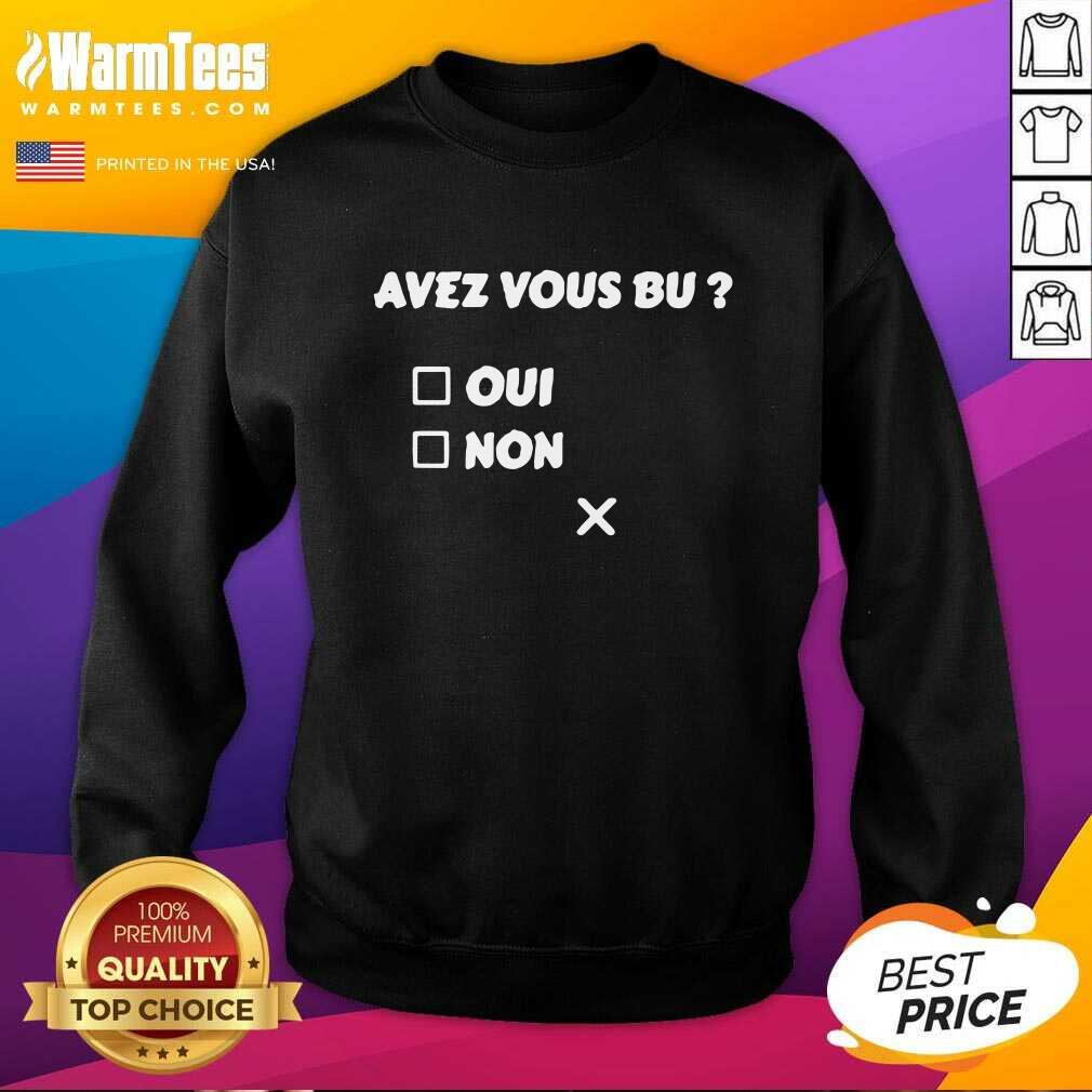 Perfect Avez Vous Bu Oui Non Shirt - Image 3