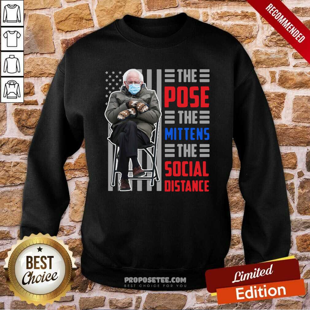 Perfect Bernie Sanders The Pose The Mittens The Social Distance Shirt - Image 4