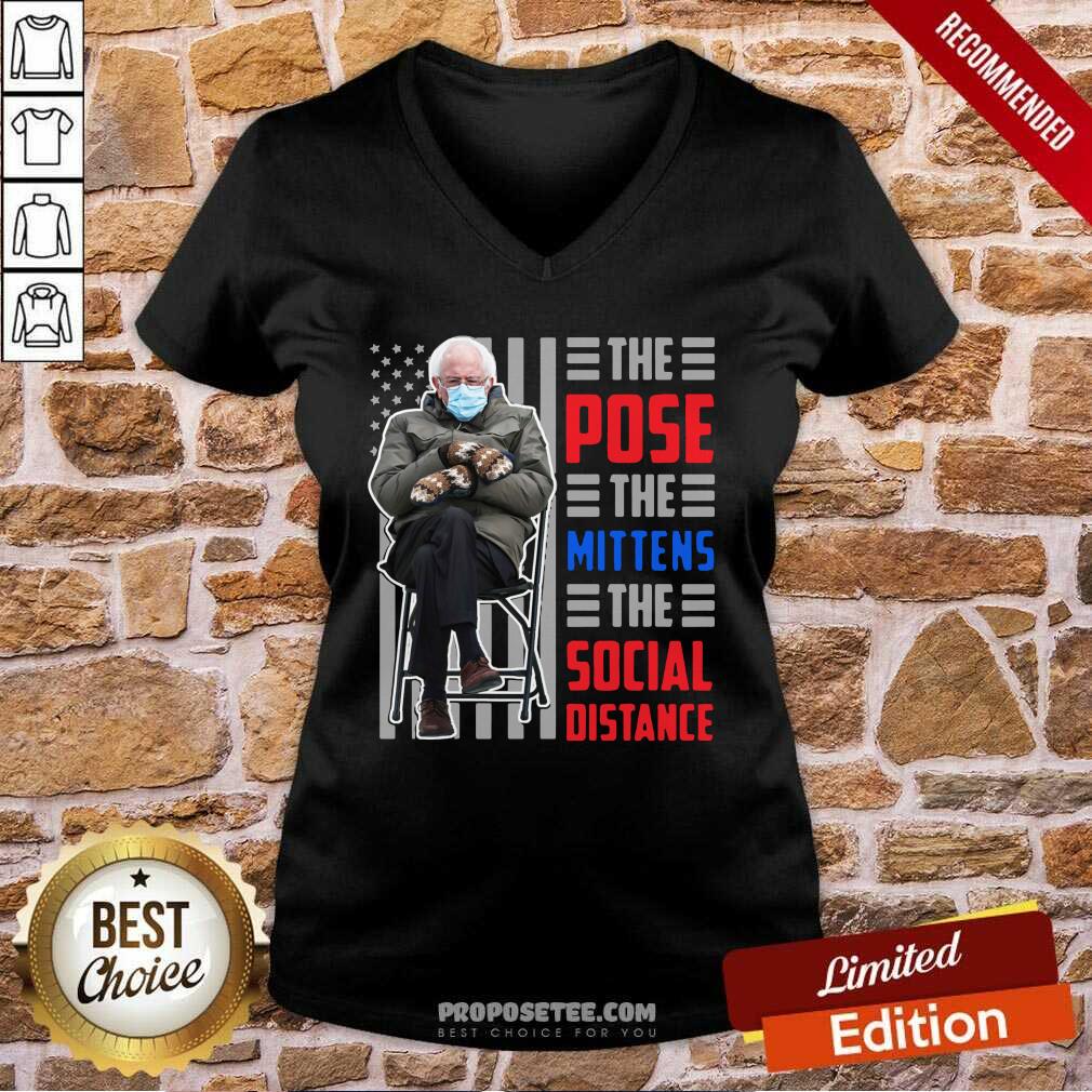 Perfect Bernie Sanders The Pose The Mittens The Social Distance Shirt - Image 2