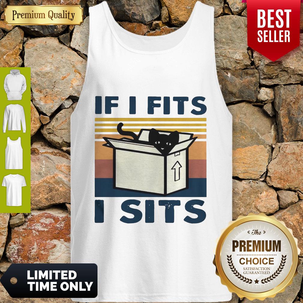 Perfect Cat In Box If I Fits I Sits Vintage Shirt - Image 4