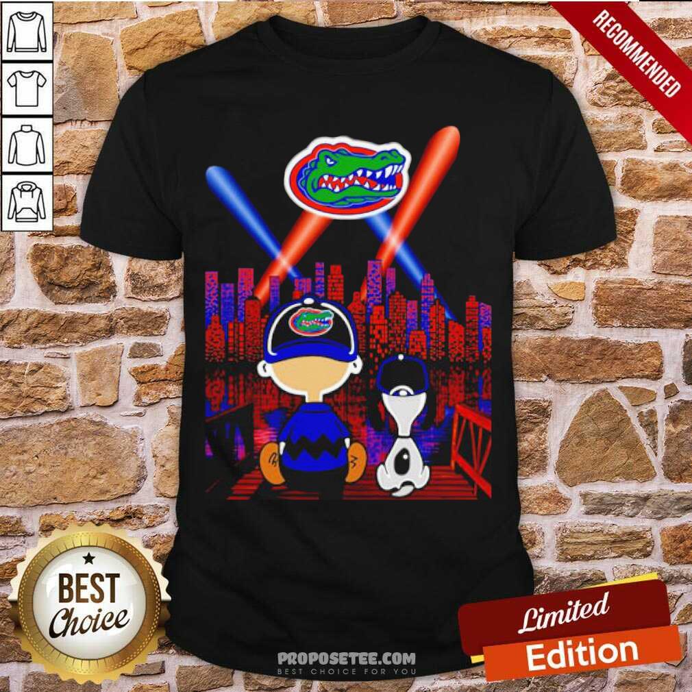 Perfect Charlie Brown And Snoopy Florida Gators City By Night Shirt