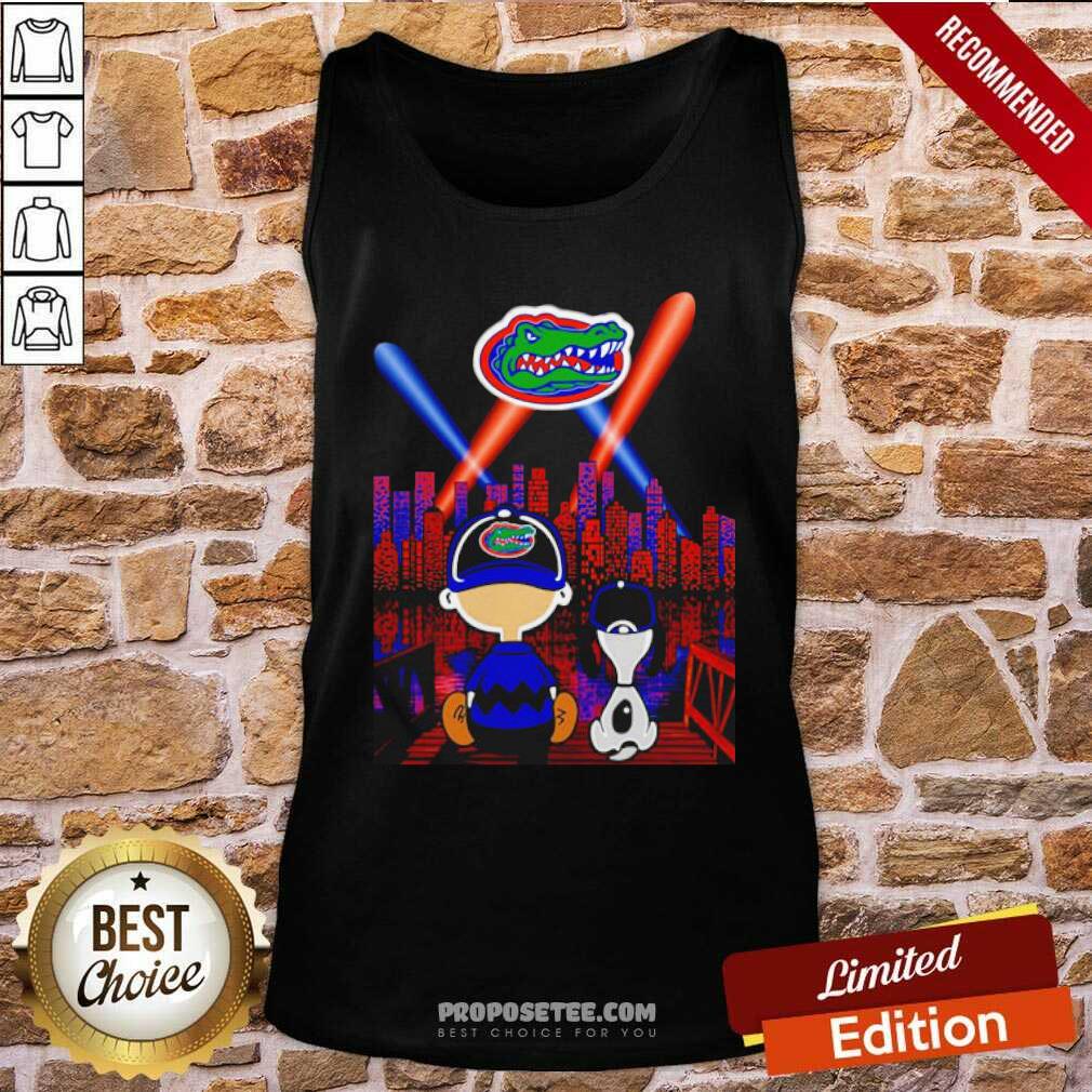 Perfect Charlie Brown And Snoopy Florida Gators City By Night Shirt - Image 4
