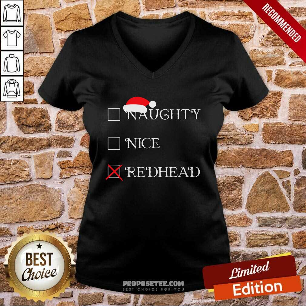Perfect Christmas Naughty Nice Redhead Holiday Shirt - Image 3
