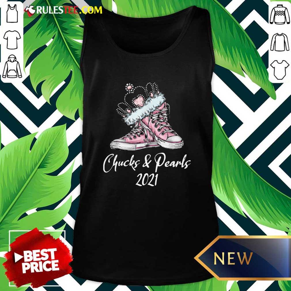 Perfect Crown Sneakers Chucks And Pearls For Kamala Harris 2021 Shirt - Image 4