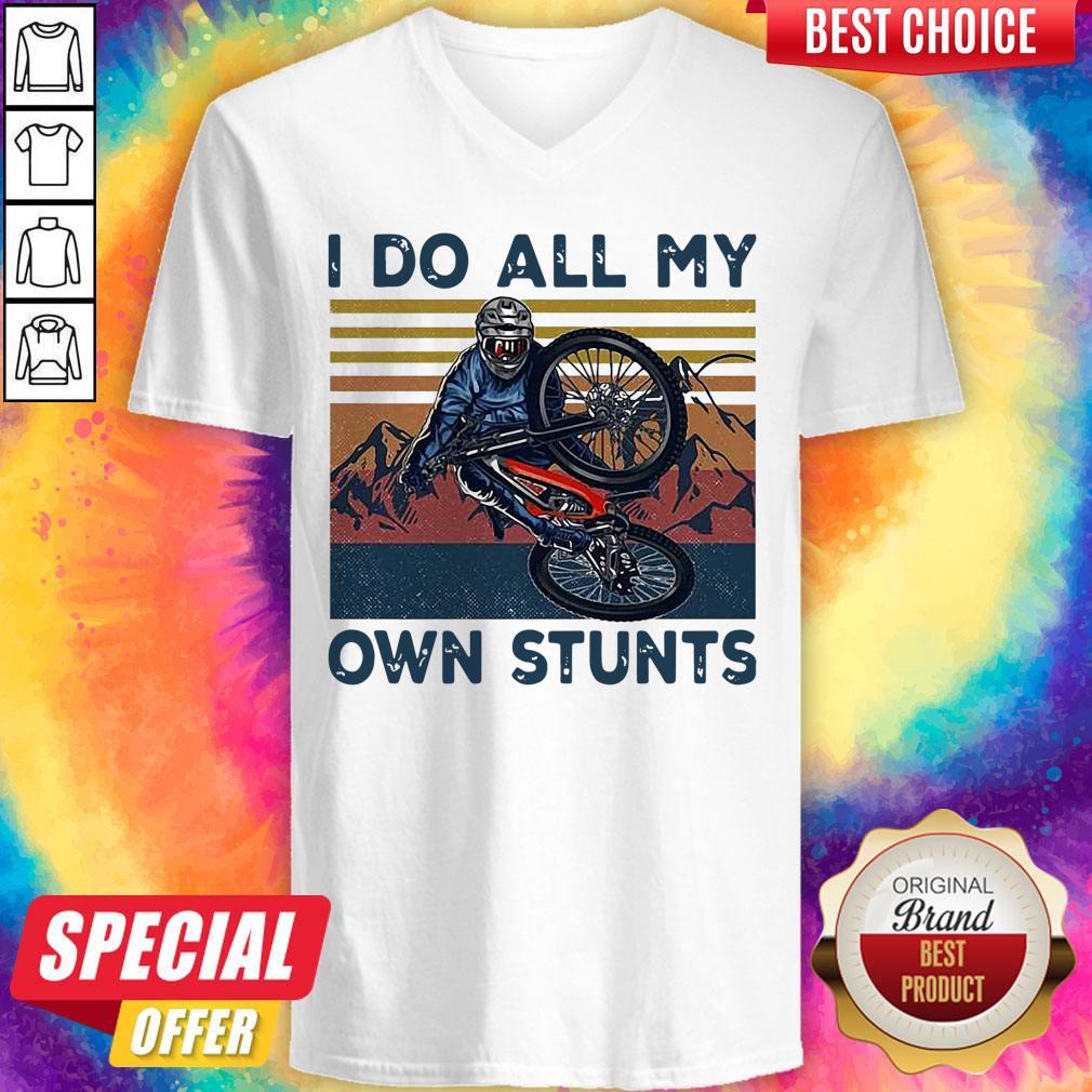 Perfect Cycling I Do All My Own Stunts Vintage Shirt - Image 3