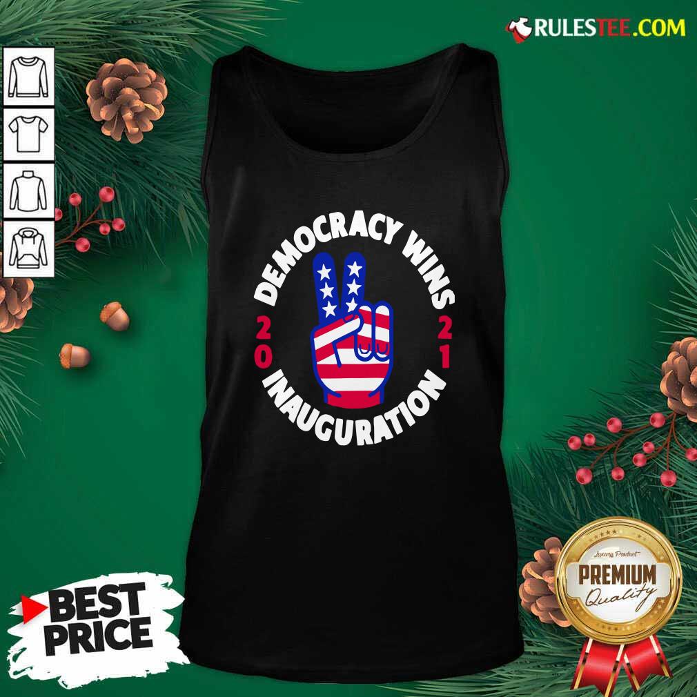 Perfect Democracy Wins Inauguration Biden Harris 2021 Hand American Flag Shirt - Image 4