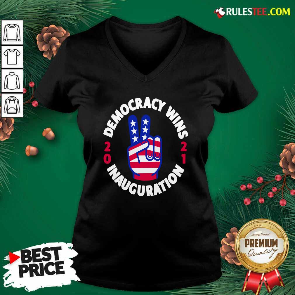 Perfect Democracy Wins Inauguration Biden Harris 2021 Hand American Flag Shirt - Image 3