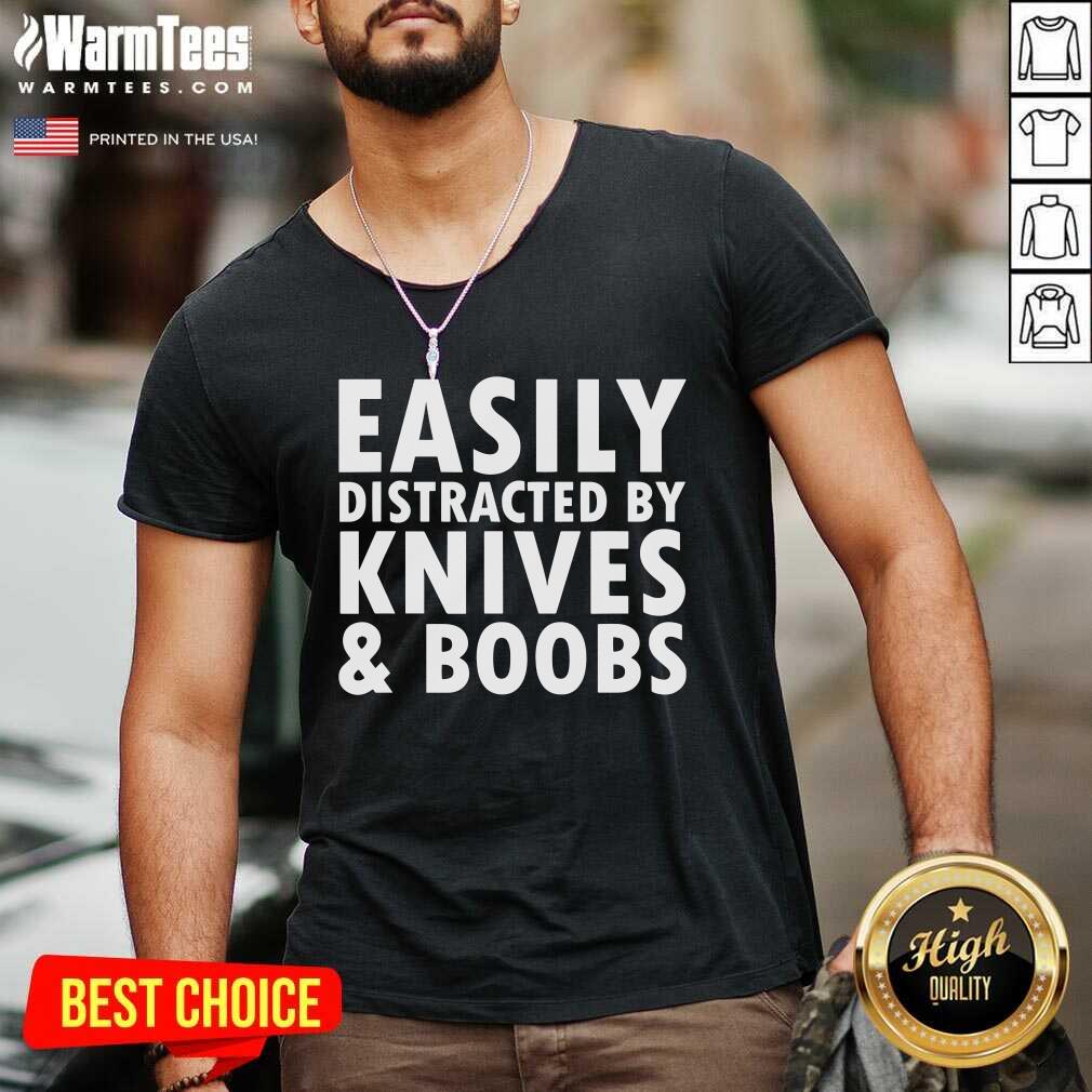 Perfect Easily Distracted By Knives & Boobs Distraction Knife Day Shirt - Image 5