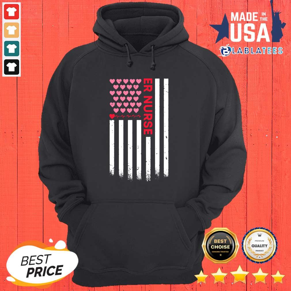 Perfect Er Nurse American Flag Heart Valentine's Day Shirt - Image 5