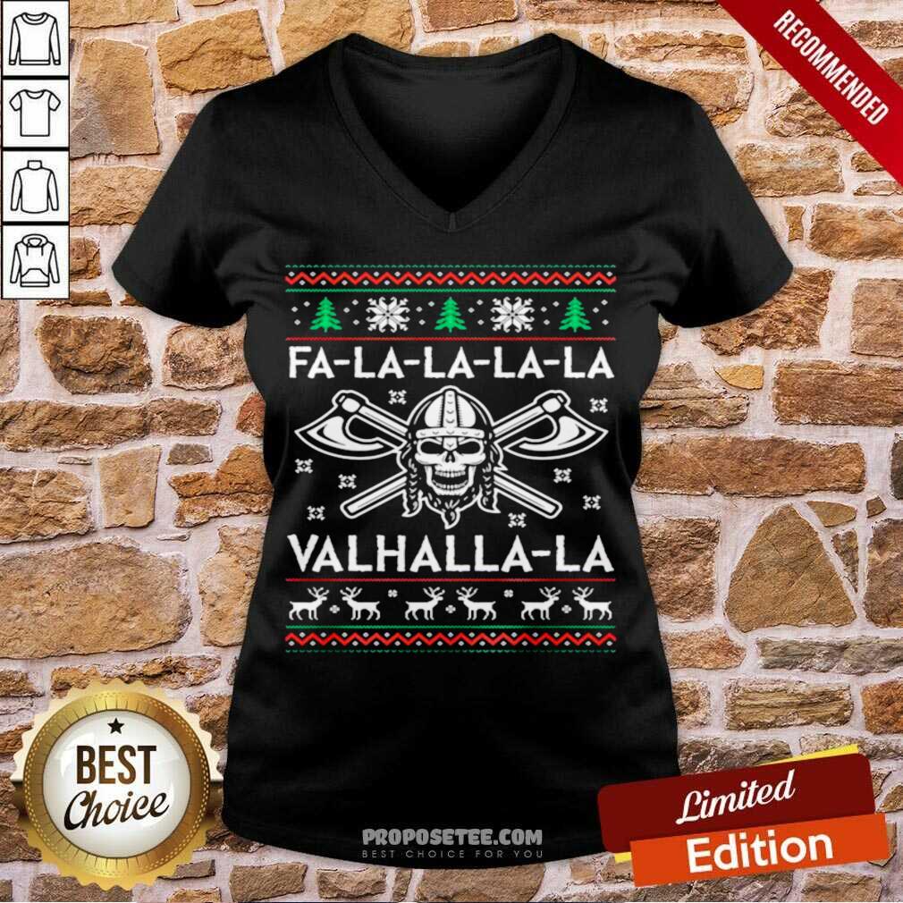 Perfect Fa La La La La Valhalla La Skull Merry Christmas Shirt - Image 3