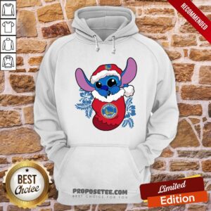 Alternative view of Perfect Golden State Warriors Christmas Stitch In The Sock Funny Disney Nba Shirt