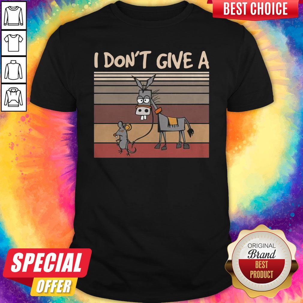 Perfect I Don’t Give A Rats Mouse Walking Donkey Vintage Shirt