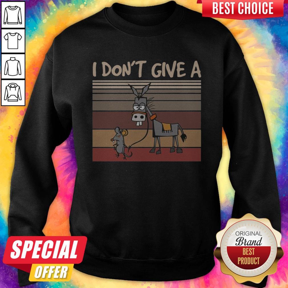 Perfect I Don’t Give A Rats Mouse Walking Donkey Vintage Shirt - Image 5
