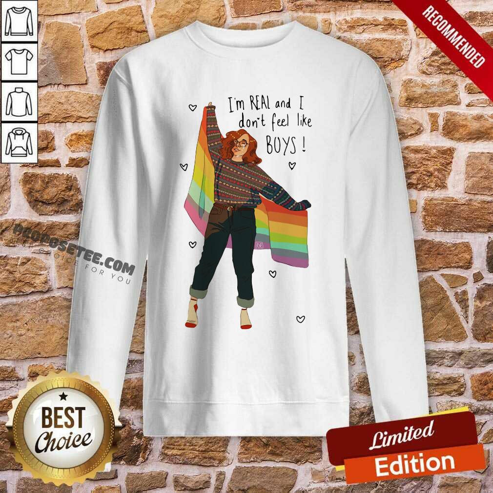 Perfect I’m Real And I Don’t Feel Like Boys LGBT Flag Shirt - Image 5