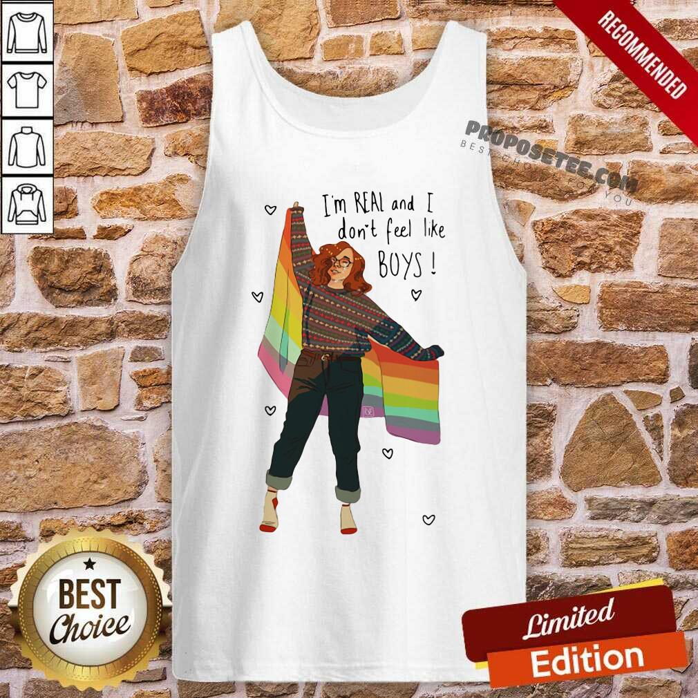 Perfect I’m Real And I Don’t Feel Like Boys LGBT Flag Shirt - Image 4