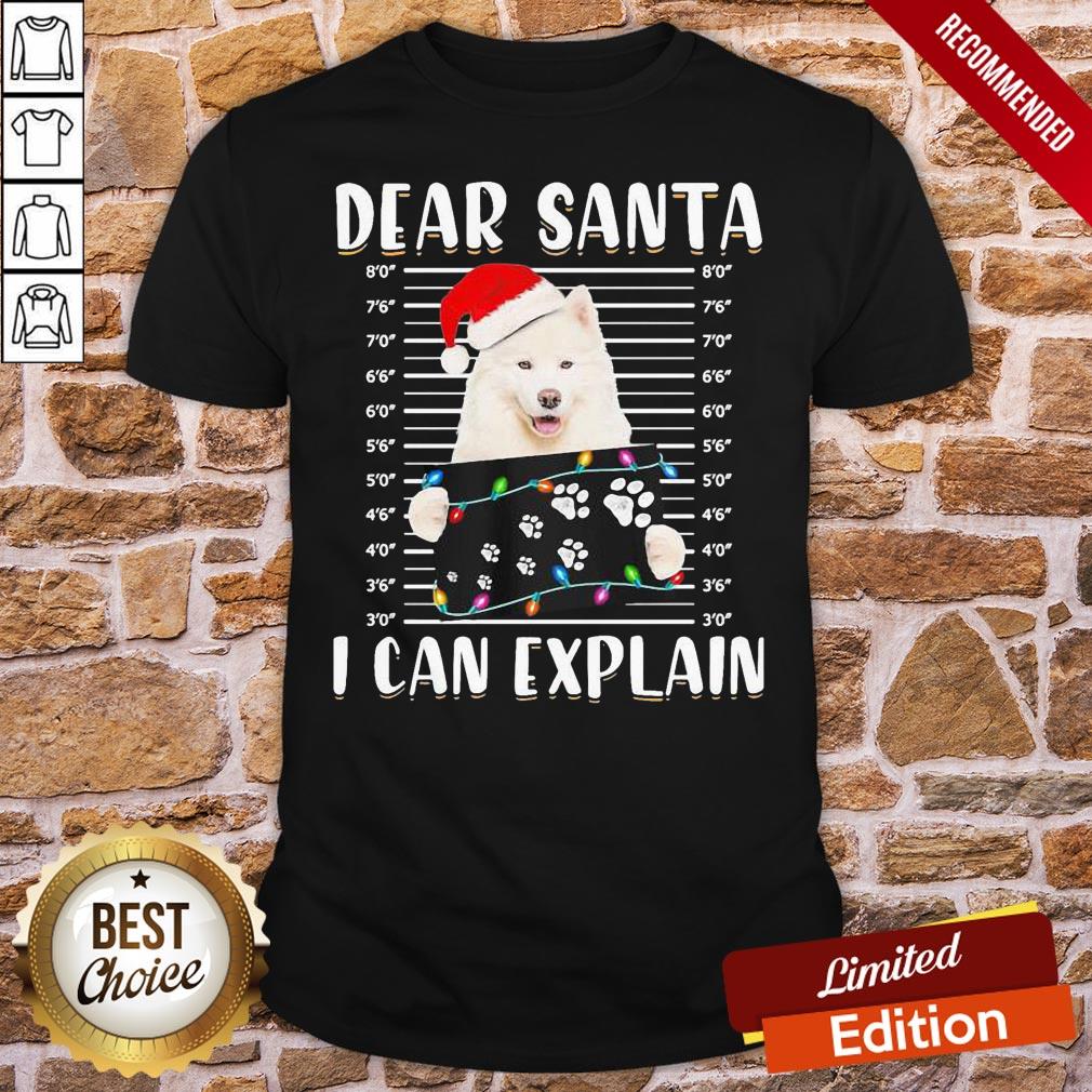 Perfect Japanese Santa Spitz Dear Santa I Can Explain Light Christmas Shirt