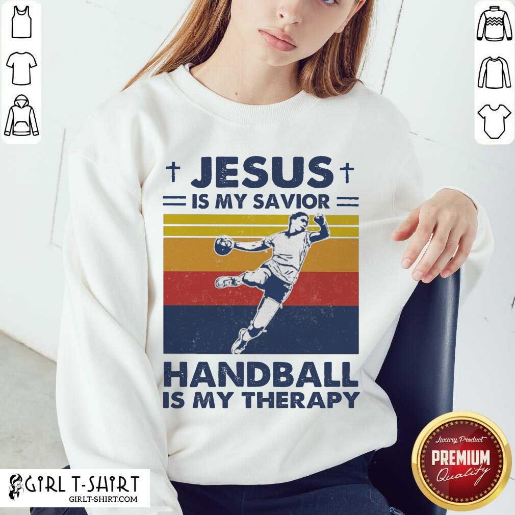 Perfect Jesus Is My Savior Handball Is My Therapy Vintage Shirt - Image 4