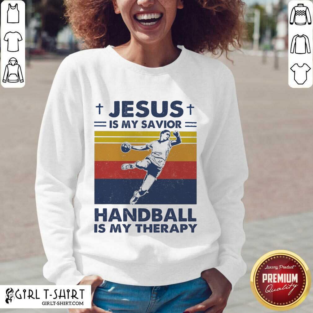 Perfect Jesus Is My Savior Handball Is My Therapy Vintage Shirt - Image 2