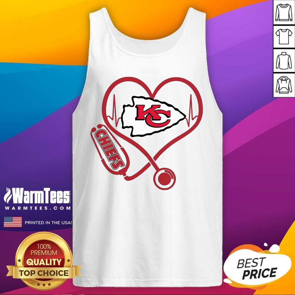 Perfect Kansas City Chiefs Nurse Stethoscope Heart Shirt - Image 3