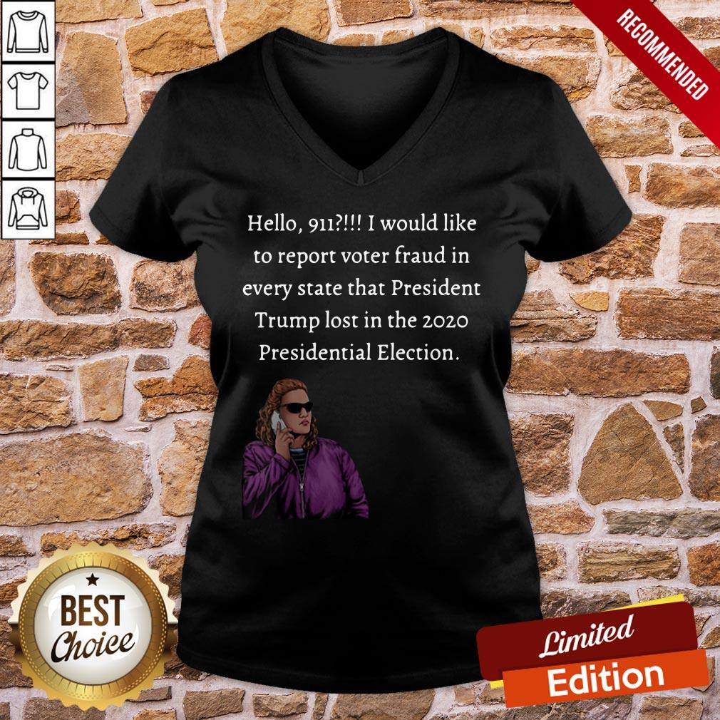 Perfect Karen Calling 911 2020 Presidential Election Anti Donald Trump Tee Shirt - Image 2