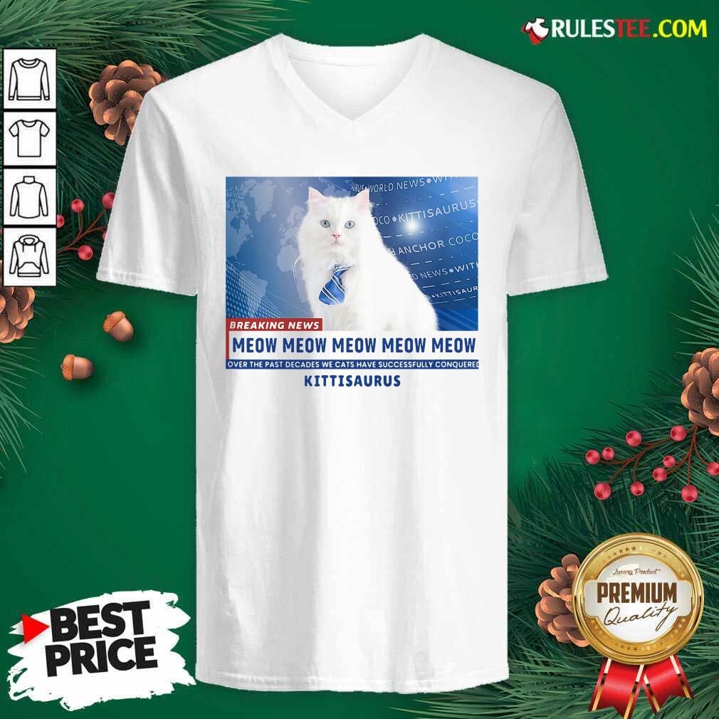 Perfect Kittisaurus News Anchor CoCo Cat Shirt - Image 3