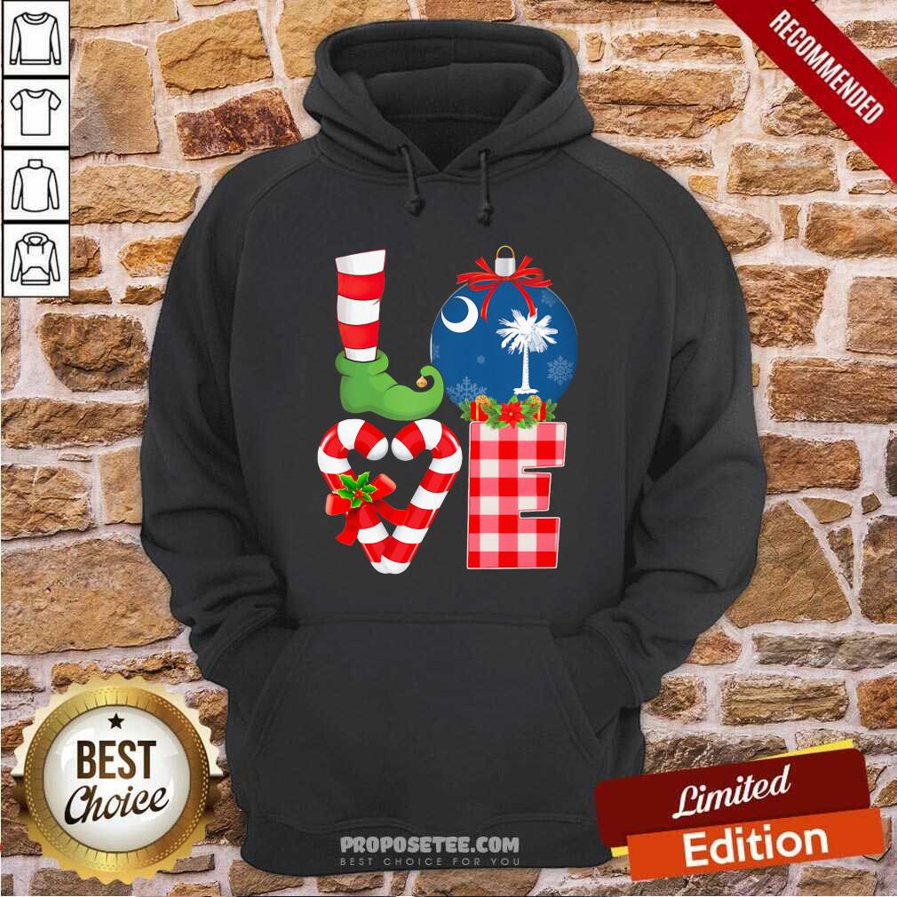 Perfect Love South Carolina State Flag Pajama Elf Merry Christmas Shirt - Image 2