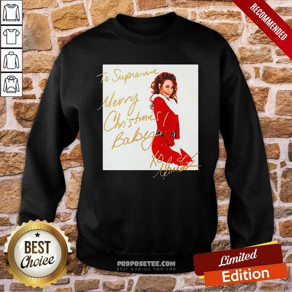 Perfect Mariah Carey To Supreme Merry Christmas Baby Shirt - Image 5