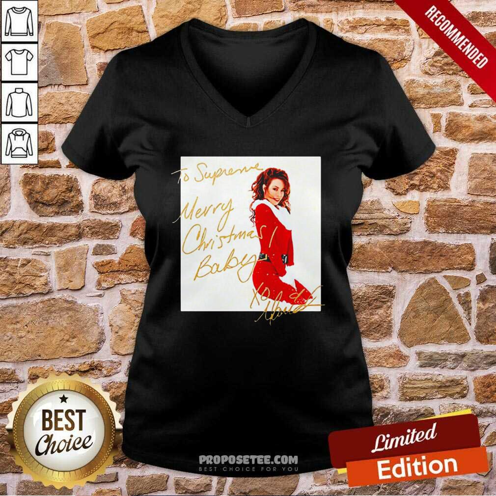 Perfect Mariah Carey To Supreme Merry Christmas Baby Shirt - Image 3