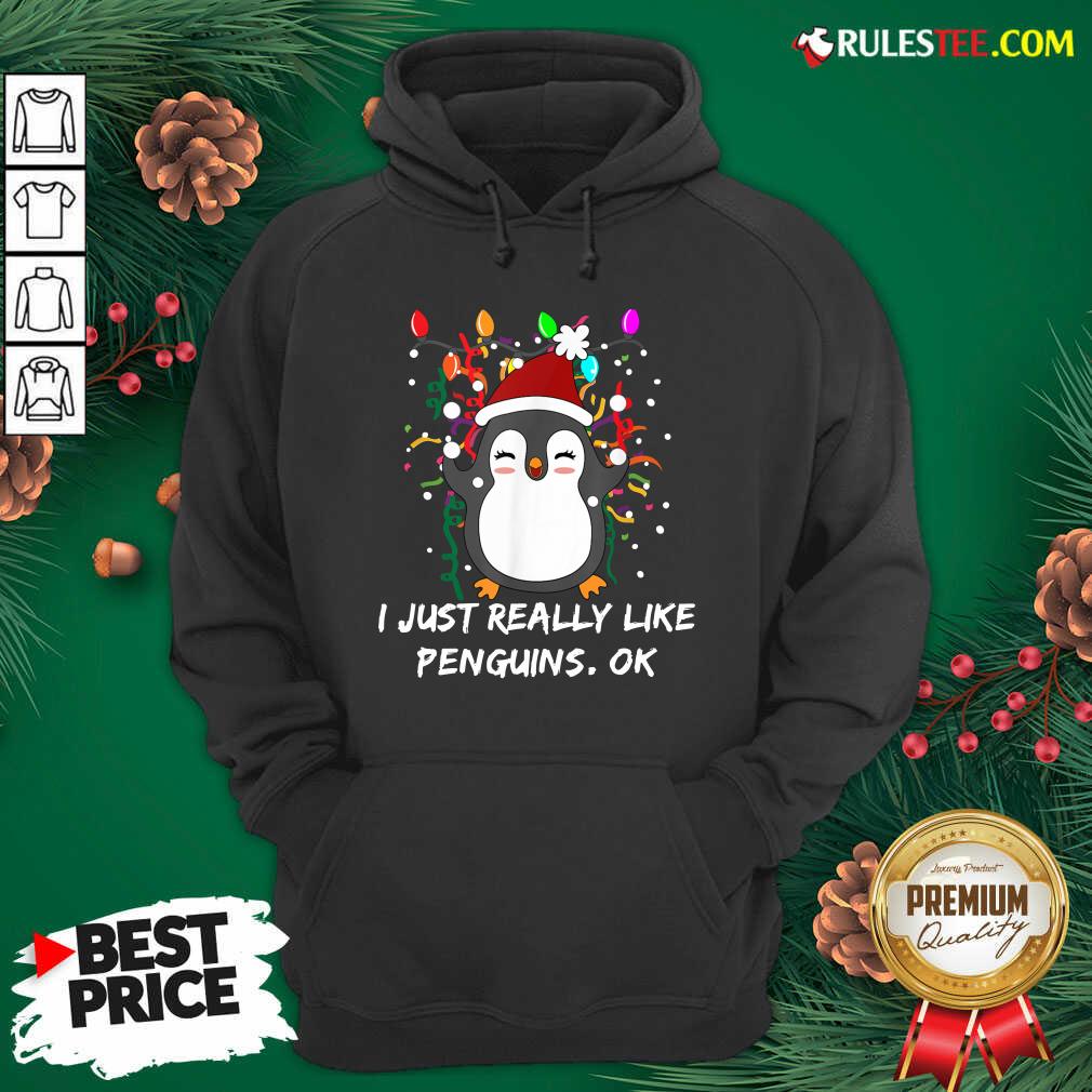 Perfect Merry Christmas Penguin I Just Really Like Penguins OK Shirt - Image 2
