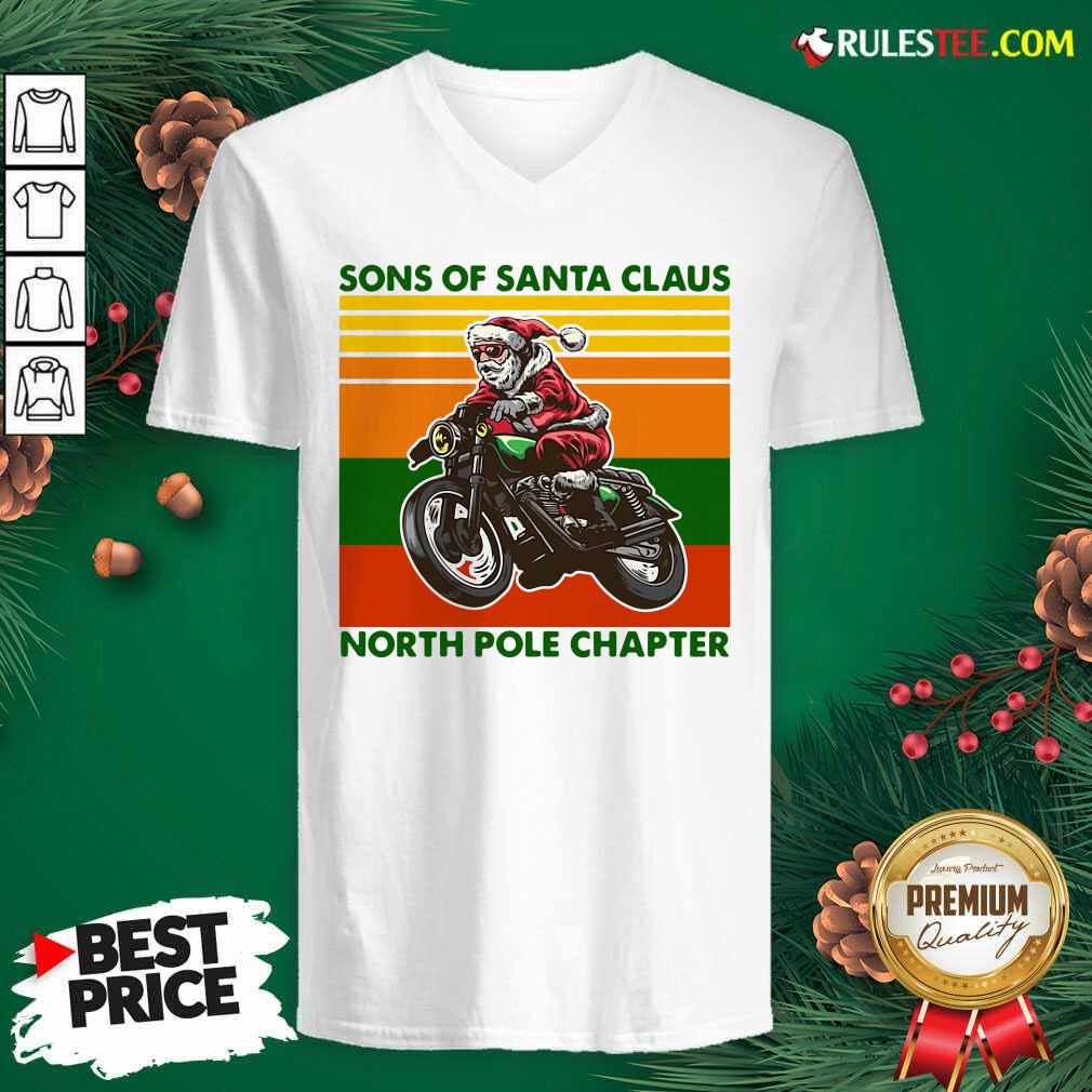 Perfect Motorcycle Sons Of Santa Claus North Pole Chapter Christmas Shirt - Image 3