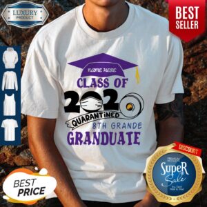 Perfect Name Here Class Of 2020 Quarantined 8th Grande Graduate Purple Shirt