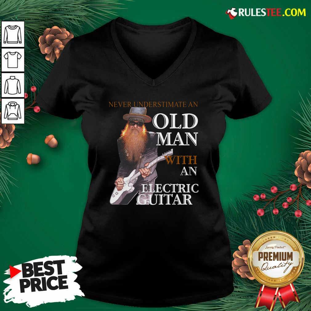 Perfect Never Underestimate An Old Man With An Electric Guitar 2021 Shirt - Image 3