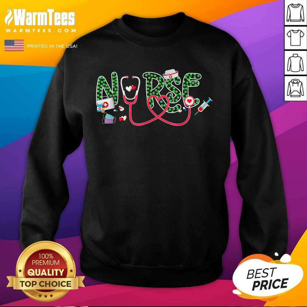 Perfect Nurse Shamrock Heart St Patricks Day Shirt - Image 3