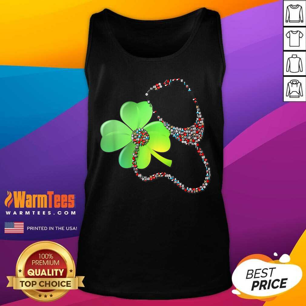 Perfect Nurse Stethoscope Shamrock St Patricks Day Shirt - Image 4