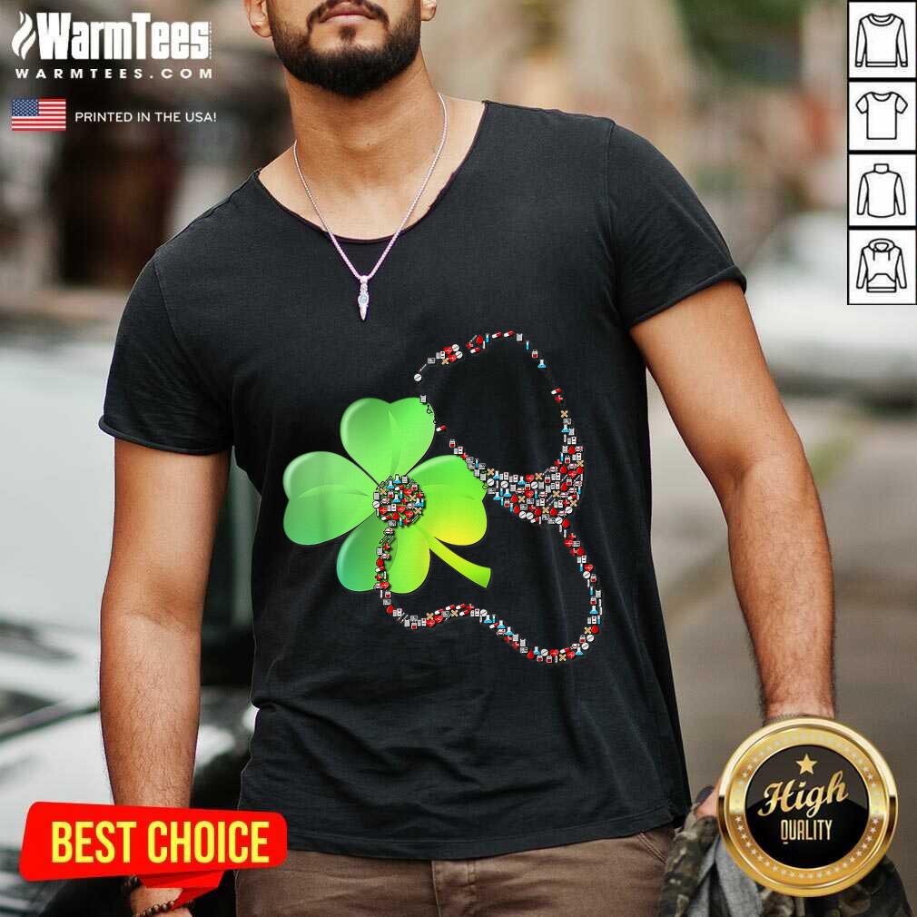 Perfect Nurse Stethoscope Shamrock St Patricks Day Shirt - Image 5