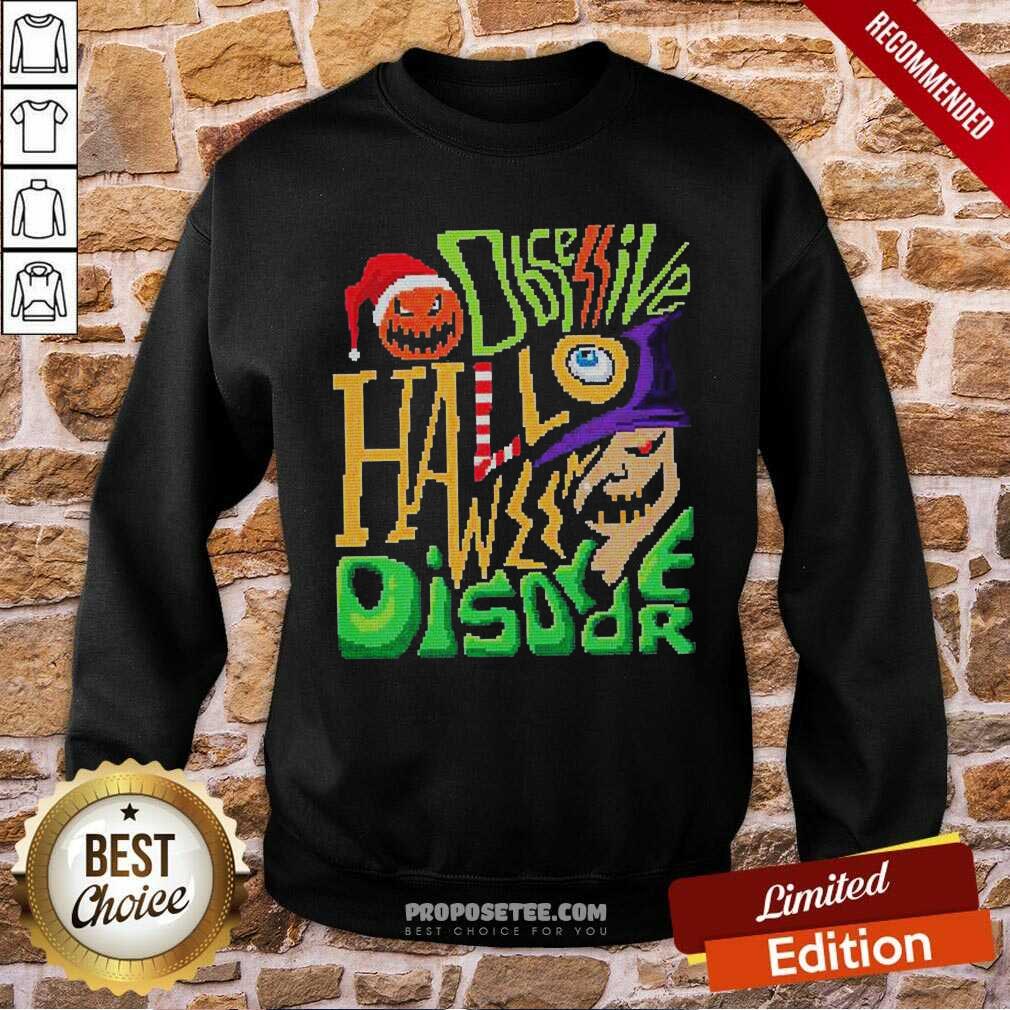 Perfect Obsessive Halloween Disorder Ghost Pumpkin Bat Santa Claus Ugly Christmas Sweater Shirt - Image 4