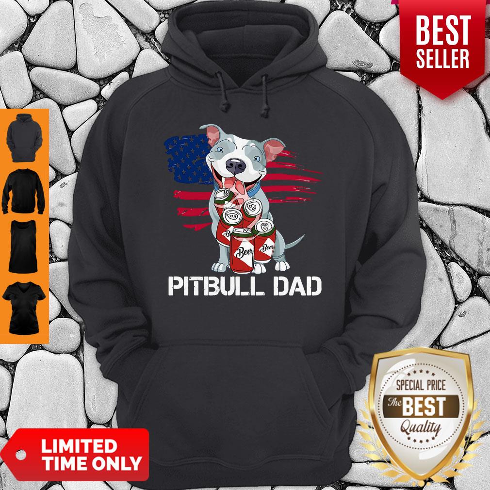 Perfect Pitbull Dad Flag Beer Father’s Day Shirt - Image 2