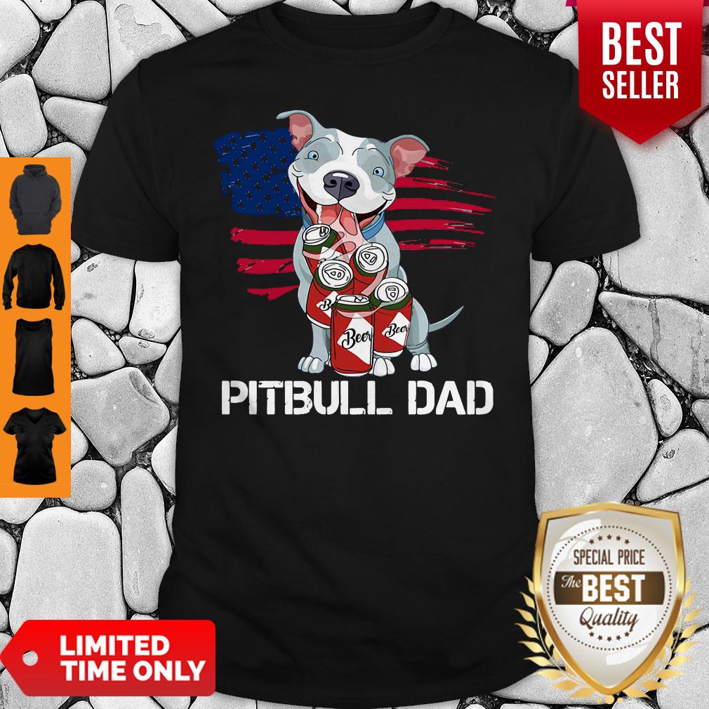 Perfect Pitbull Dad Flag Beer Father’s Day Shirt